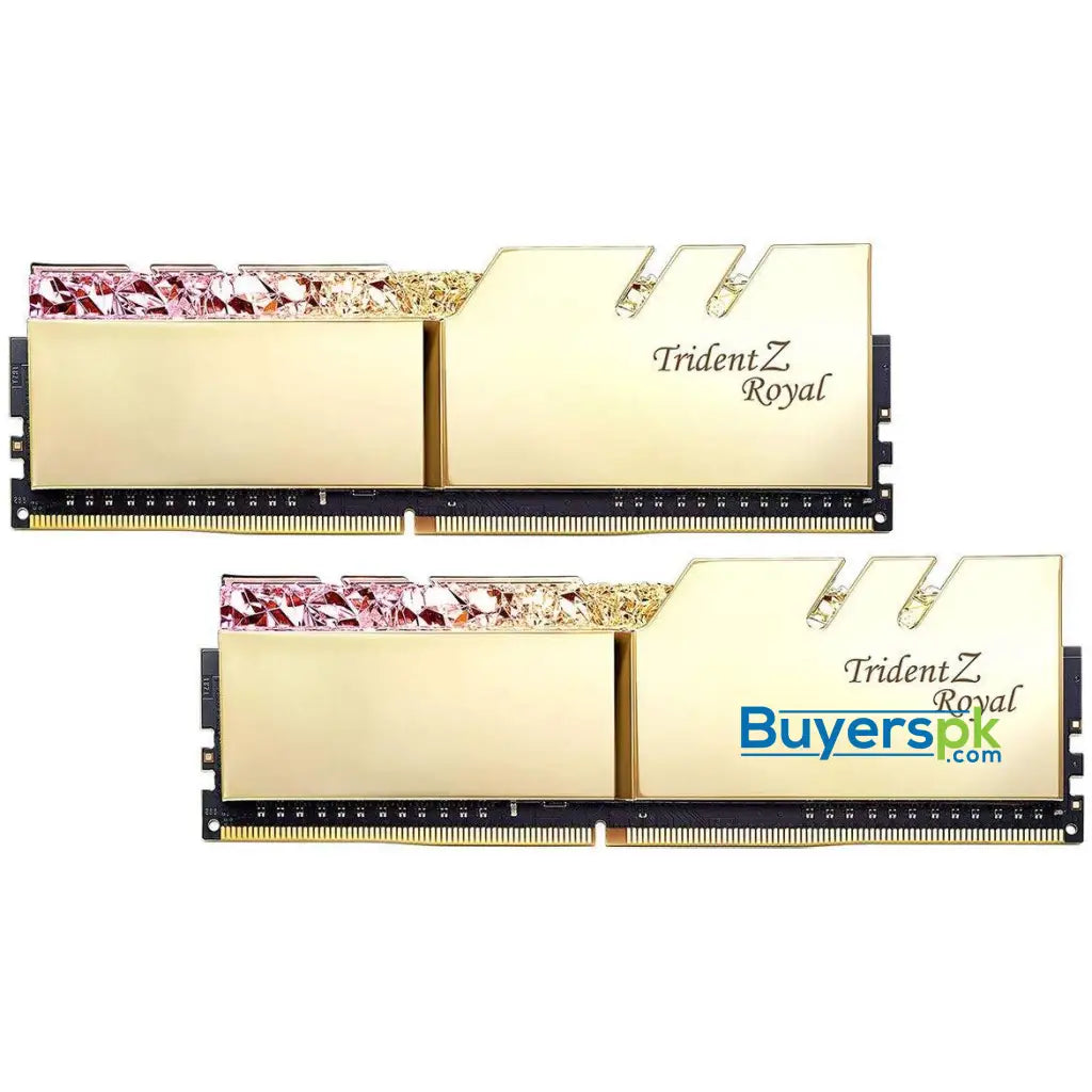 G.SKILL Trident Z Royal RGB 32GB (2x16GB) 288-Pin DDR4 3000 MHz - Gold F4-3000C16D-32GTRG - RAM G.SKILL Trident Z Royal RGB 32GB (2x16GB) 288-Pin DDR4 3000 MHz - Gold F4-3000C16D-32GTRG - RAM
